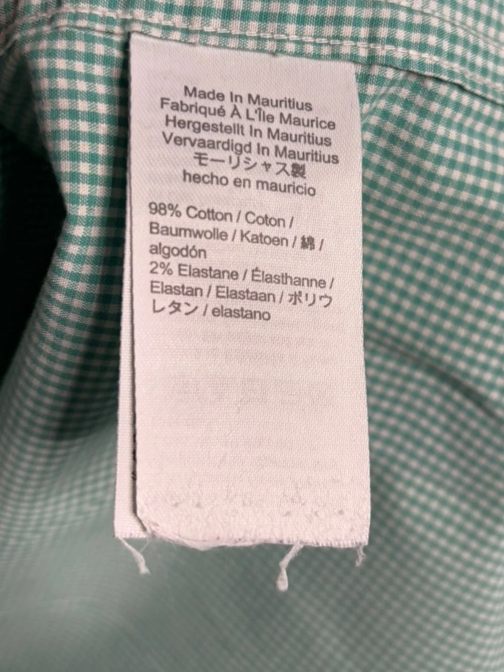 J. Crew Men's Slim Fit Button-Down Shirt in Light Green Gingham Size S Preppy